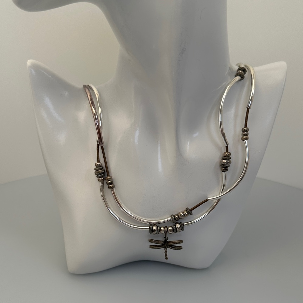 LIZZI JANES Sterling Silver Dragonfly Accent Multi-Strand Necklace
